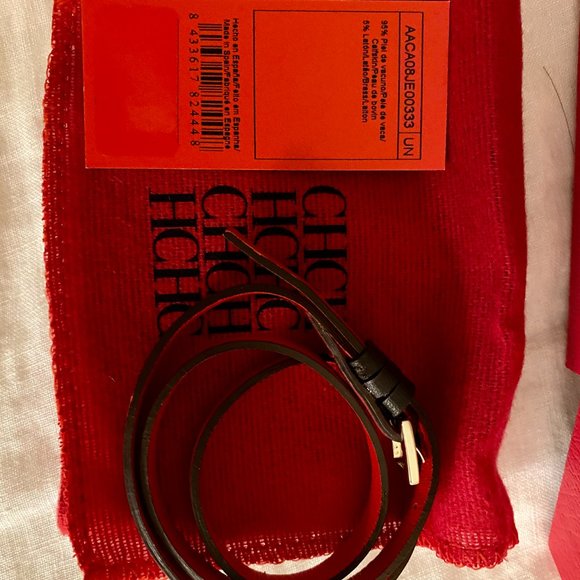 NWT CH Carolina Herrera Red Leather Wrap Bracelet - Picture 5 of 7